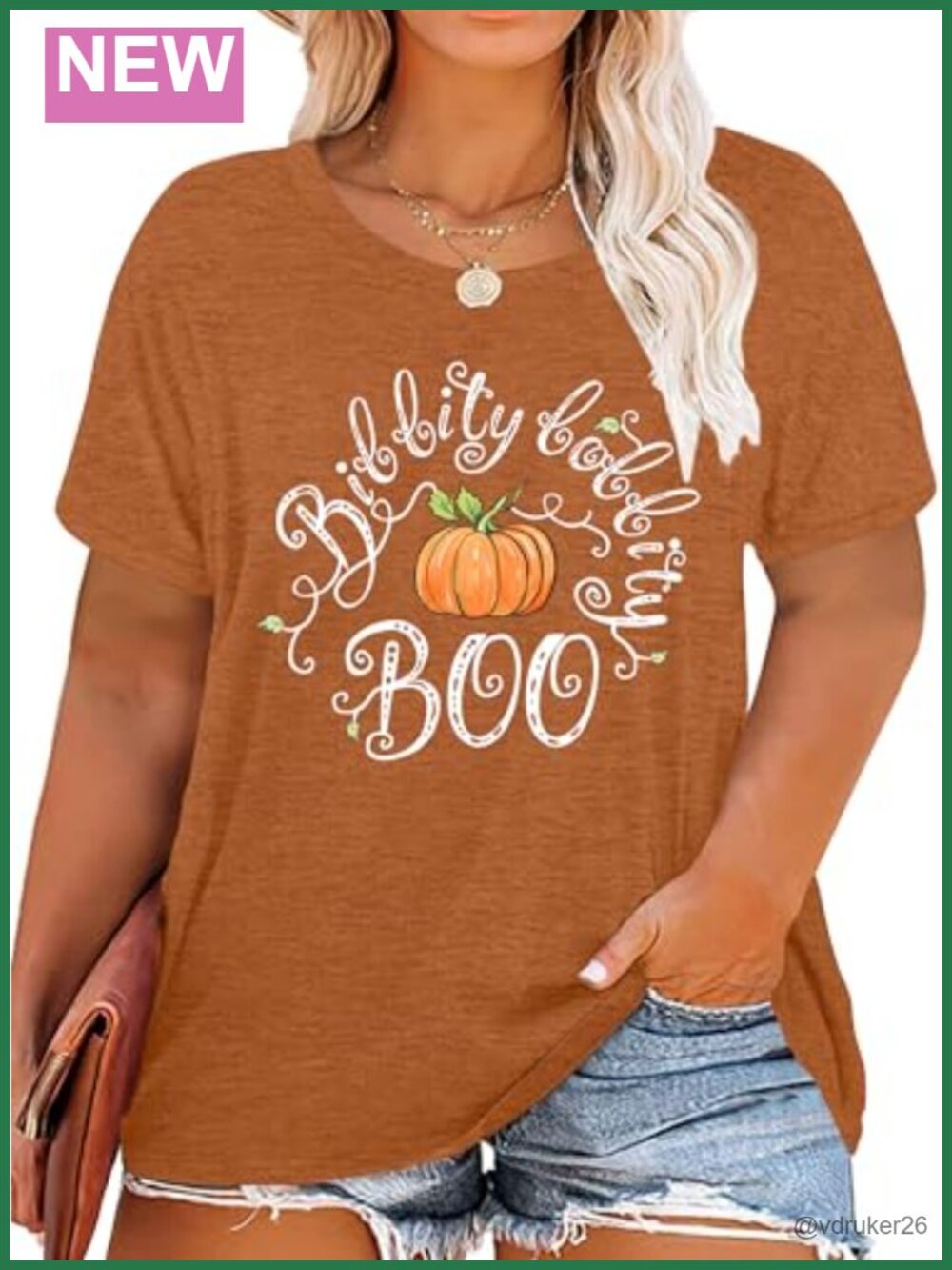 Plus Size Halloween Pumpkin T-Shirt Bibbidi Bobbidi Boo Fall Tee